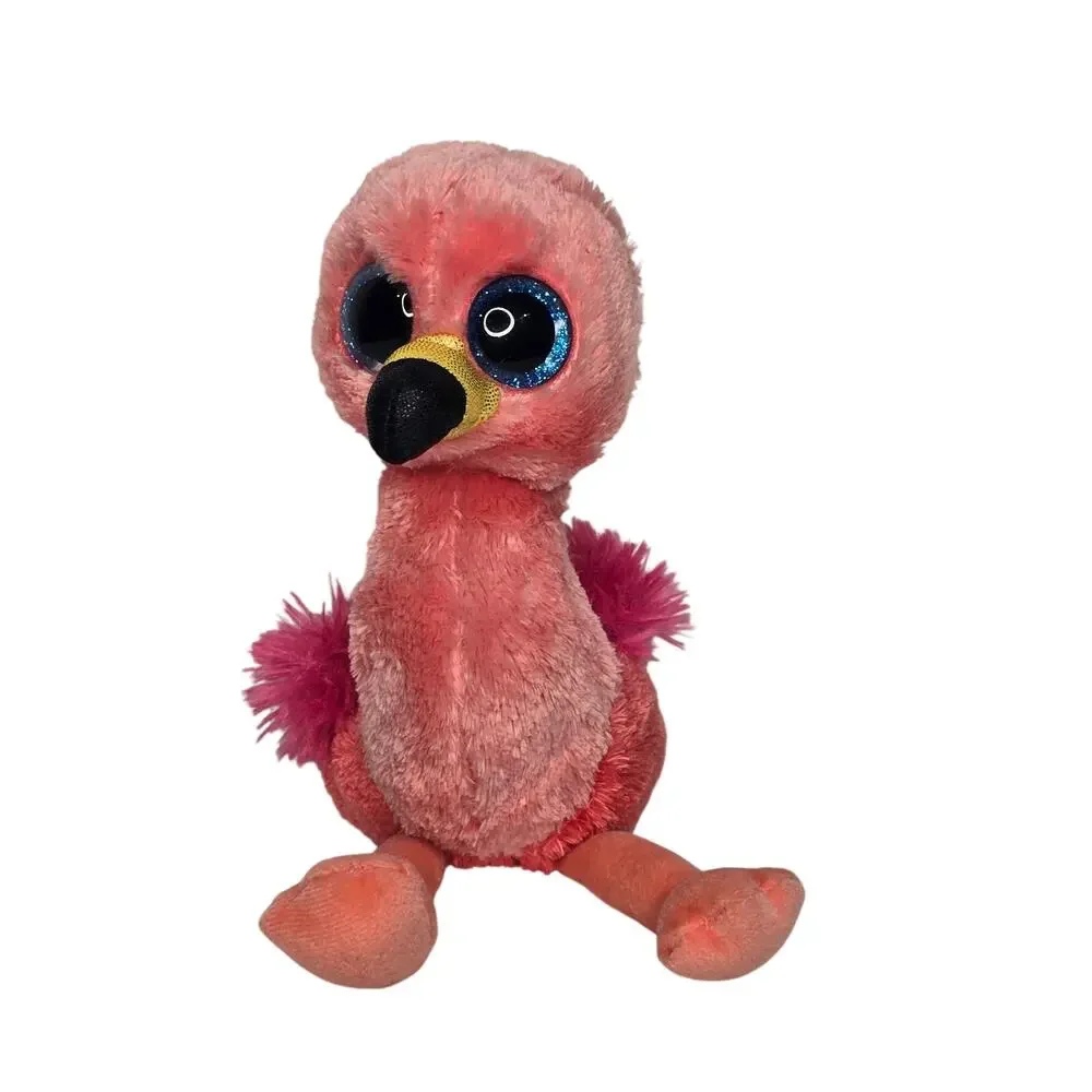 Ty Beanie Boos GILDA Flamingo Beanbag Plush  Stuffed Toy Big Glitter‎ Eyes